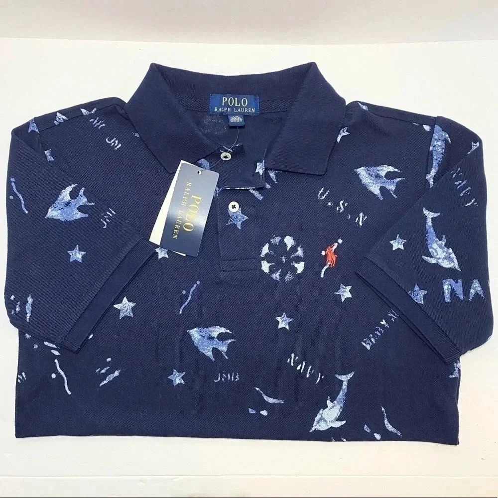Ralph Lauren Polo Cruise Navy polo shirt Boys Large 14-16 - Picture 2 of 7